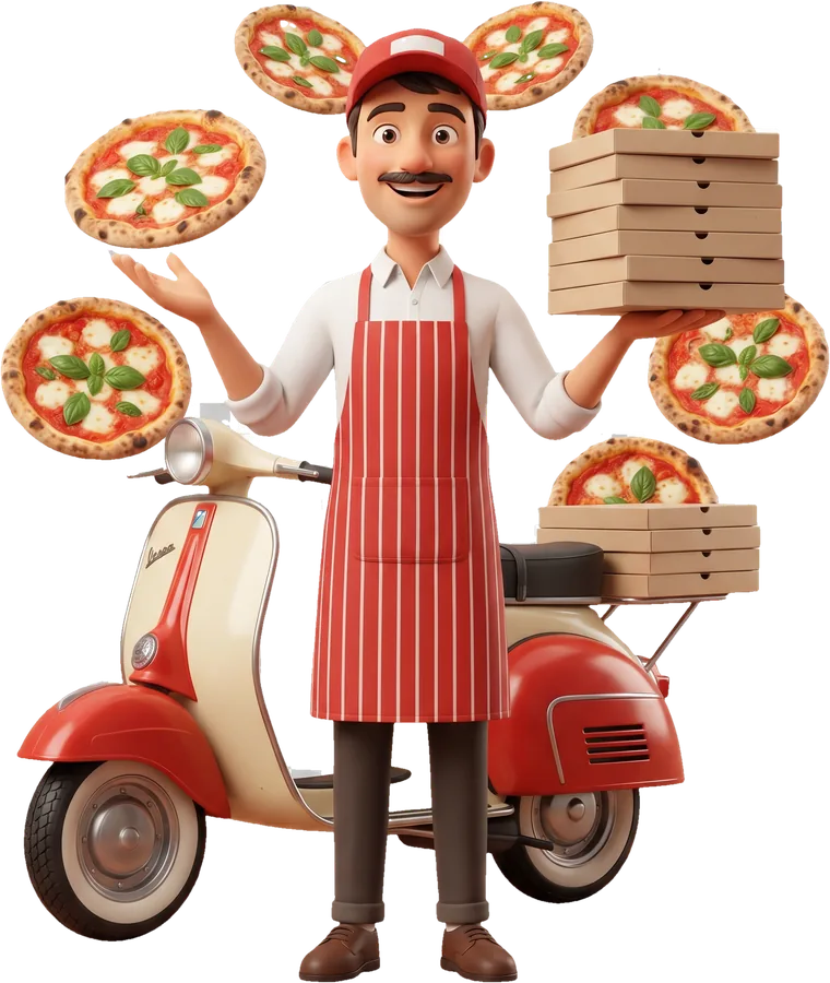 Repartidor de La Terrazzetta amb pizzes